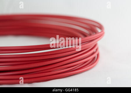 3D Drucker-Filament-Rollen in roter Farbe Stockfoto