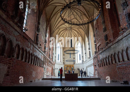 Innenraum der seligen Jungfrau Maria Kirche in der Burg des Deutschen Ordens in Malbork, Polen Stockfoto