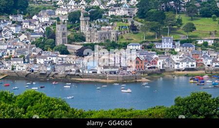 Die kornischen Stadt Fowey, beliebt bei Touristen und Segler Stockfoto