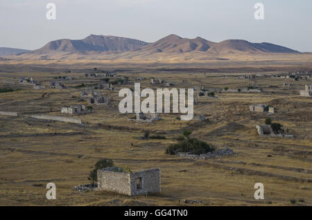 Die Ruinen der Stadt Agdam in Nagorno-Karabakh Republik. Aserbaidschan - Armenien Krieg Ergebnis Stockfoto