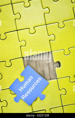 Puzzleteile mit Wort Human Resources Stockfoto