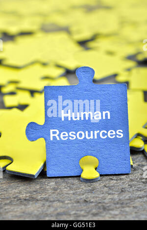 Puzzleteile mit Wort Human Resources Stockfoto