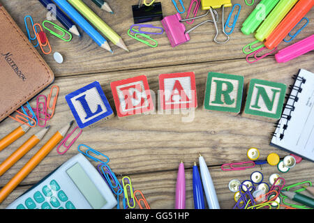 Lernen Sie Word und Office-Werkzeuge Stockfoto