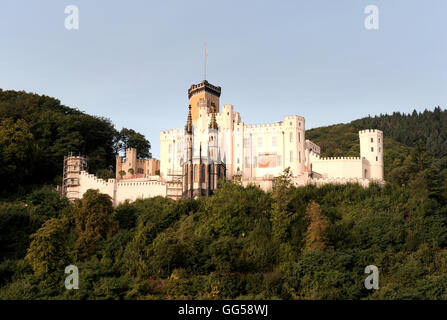 Stolzenfels Schloss auf den Rhein, Koblenz, UNESCO World Heritage Site, Deutschland Stockfoto