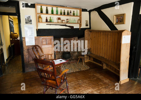 Zeitgenössischen Stil Zimmer im The Tudor House Museum. Mönch St / Friar Street, Worcester WR1 2NA. UK Stockfoto