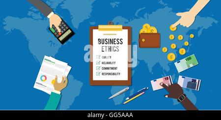 geschäftliche Ethik ethisches Unternehmen Unternehmenskonzept Stock Vektor