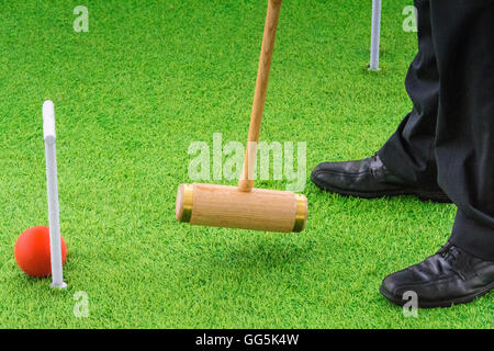 Croquet Rasen an der Oberseite der Shard, der touristischen Attraktion am höchsten London Wolkenkratzer von Renzo Piano entworfen. Stockfoto