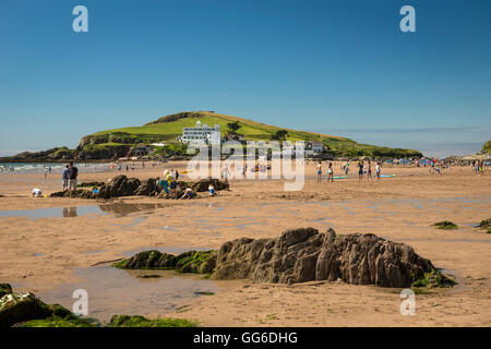 Burgh Island und den Strand von Bigbury-sur-mer in The South Hams, Devon, UK Stockfoto