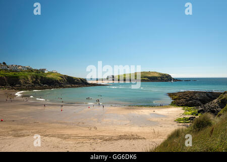 Burgh Island und der Strand von Challaborough in The South Hams, Devon, UK Stockfoto