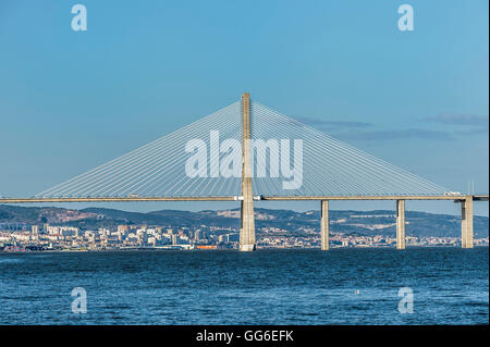 Vasco de Gama Bridge, Lissabon, Portugal, Europa Stockfoto