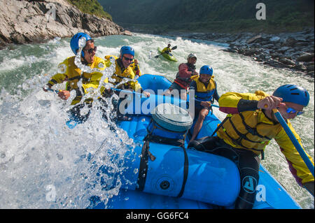 Rafting-Tour auf dem Trisuli Fluss in Nepal, Asien Stockfoto