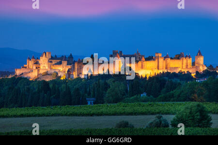 La Cite Carcassonne, mittelalterliche Stadt, Royal, Frankreich Stockfoto