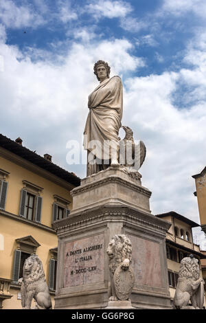 Statue des italienischen Dichters Dante Alighieri Stockfoto