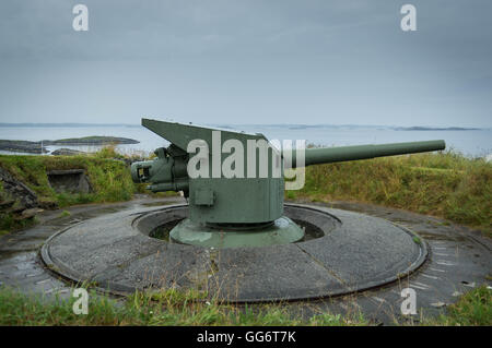 Kanone auf Ergan Festung im Keim zu ersticken, Romsdal, Norwegen Stockfoto