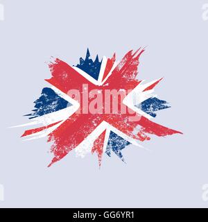Großbritannien Flagge Grunge. Vektor. Stock Vektor