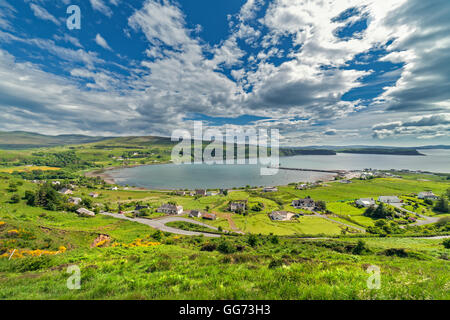 Das Dorf von Uig an der Westküste der Halbinsel Trotternish auf der Isle Of Skye, Schottland Stockfoto