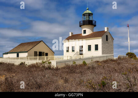 Point Loma Leuchtturm am Cabrillo National Monument in San Diego, Kalifornien Stockfoto