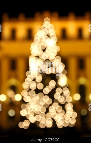 Bokeh Lichter der Neujahrs Baum Stockfoto