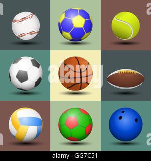 Ball set isoliert. Vektor-Illustration. Stock Vektor