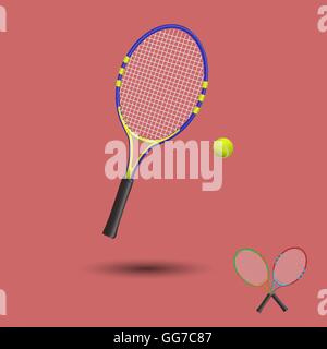 Tennis-Elemente isoliert. Vektor-Illustration. Stock Vektor