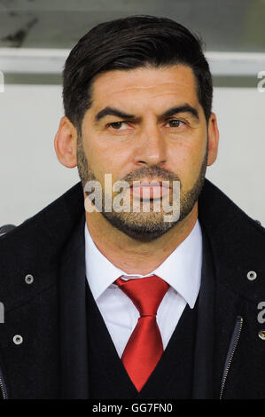 Paulo Fonseca das Europa League-Viertelfinal-Rückspiel-Fußballspiel zwischen Shakhtar und Braga Stockfoto