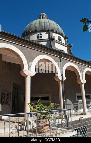 Israel: Die Kapelle auf dem Berg der Seligpreisungen, eine Römisch-katholische Kirche gebaut, wo Jesus geglaubt wird die Bergpredigt geliefert zu haben Stockfoto