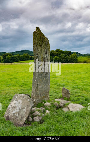 Standing Stone im Nether Largie bei Kilmartin im Argyll und Bute, Scotland, United Kingdom Stockfoto