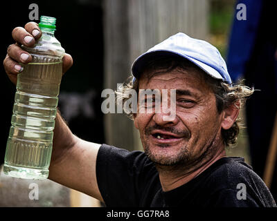 Betrunkener Mann, Dragan-Effekt-Porträt Stockfoto