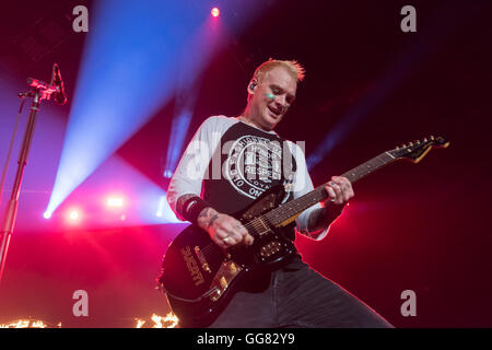 Matt Skiba, Gitarrist und Sänger von Blink-182, führt im Gexa Energy Pavilion Freitag, 29. Juli 2016. Stockfoto