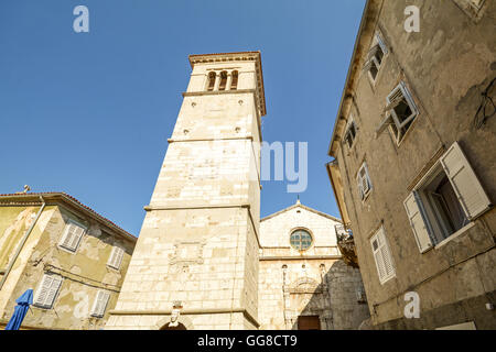 Die Pfarrkirche St. Mary des Schnees in der Stadt Cres, Insel Cres, Kroatien Europa Stockfoto