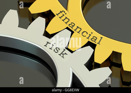 Finanzielle Risiko-Konzept auf die Zahnräder, 3D rendering Stockfoto