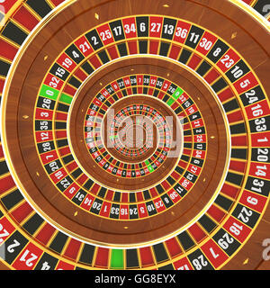 Spirale Casino Roulette, 3D-Rendering Stockfoto