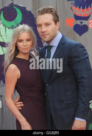 London, UK. 3. August 2016. Jai Courtney besucht die Europäische Premiere von "Suicide Squad" im Odeon Leciester Square. Bildnachweis: Ferdaus Shamim/ZUMA Draht/Alamy Live-Nachrichten Stockfoto