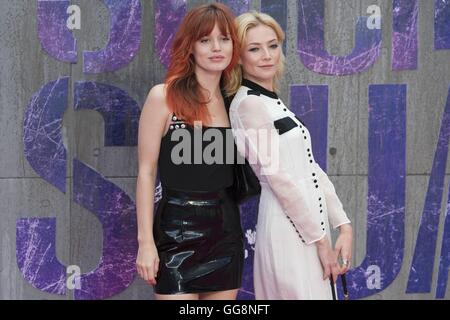 London, UK. 3. August 2016. Clara Paget und Georgia May Jagger besuchen Suicide Squad Filmpremiere am Leicester Square in London. Bildnachweis: Dpa picture Alliance/Alamy Live News Stockfoto