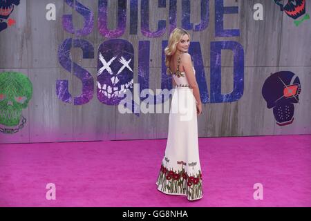 London, UK. 3. August 2016. Margot Robbie besucht Suicide Squad Filmpremiere am Leicester Square in London. Bildnachweis: Dpa picture Alliance/Alamy Live News Stockfoto