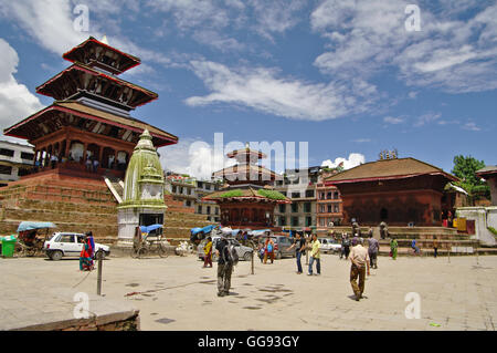 KATHMANDU, ca. AUGUST 2012 - Ansicht des Durbar Square ca. August 2012 in Kathmandu. Stockfoto