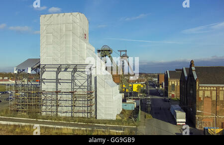 Luftbild, Zeche Türme der ehemaligen Radbod, Restaurierung, Radbod Business Park, Luftaufnahme von Hamm, Hamm, Stockfoto
