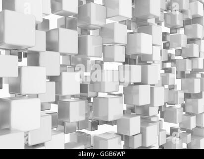 3D Würfel Hintergrund weiß Stockfoto
