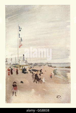 Der Strand, nach dem Aquarell von James Abbott McNeill Whistler. Stockfoto