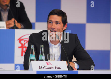 MATTHEW FOX, Speed Racer, Pressekonferenz in Berlin (31 Mai 2007) Regie: Andy Wachowski, Larry Wachowski Stockfoto