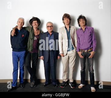 Scorseses Musikdokumentation Über Die Berühmte Rockband THE ROLLING STONES - Keith Richards, Martin Scorsese, Mick Jagger, Charlie Watts, Ron Wood Regie: Martin Scorsese Stockfoto