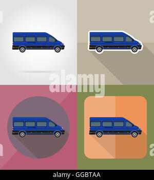 Transport flach Symbole Abbildung auf Hintergrund isoliert Stockfoto