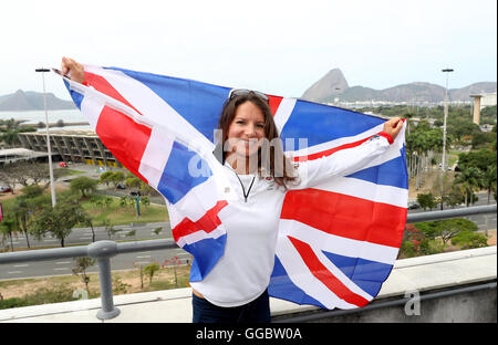 Großbritanniens Bryony Shaw während einer Pressekonferenz auf der IBMEC, Centro, Brasilien. PRESSEVERBAND Foto. Bild Datum: Donnerstag, 4. August 2016. Bildnachweis sollte lauten: Martin Rickett/PA Wire. Einschränkungen - redaktionelle Verwendung Only.during einer Pressekonferenz in der Marina da Gloria, Guanabara-Bucht, Brasilien. PRESSEVERBAND Foto. Bild Datum: Donnerstag, 4. August 2016. Bildnachweis sollte lauten: Martin Rickett/PA Wire. Einschränkungen - nur zur redaktionellen Verwendung. Stockfoto