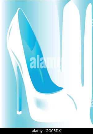 Einen hohen Stiletto heilen Schuh inmitten einer Grunge FX Stock Vektor