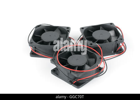 Computer-Fan isoliert auf weißem Hintergrund Stockfoto