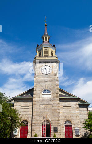 Erste Pfarrkirche in Portland. Es ist eine historische Kirche bei 425 Congress Street in Portland, Maine. Erbaut im Jahre 1825 für eine congreg Stockfoto