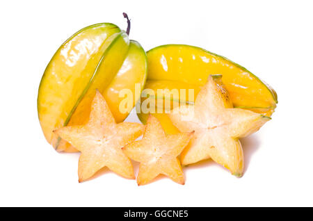 Sternapfel Obst (auch genannt als Carambola, Sternfrüchte, Gattung Karambolen, Bilimbi, Arkin in Florida, Dah Pon, Ma Fueng, Maha in Stockfoto