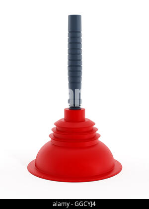 WC Pumpe isoliert auf weißem Hintergrund. 3D Illustration. Stockfoto