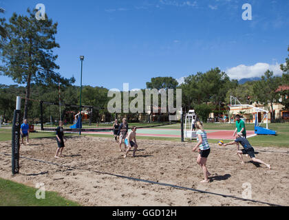 Beach-Volleyball in Çamyuva, Kemer, Antalya, Ägypten Stockfoto