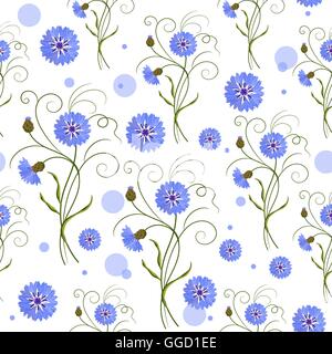 Nahtlose Muster mit blauen Blüten Stock Vektor